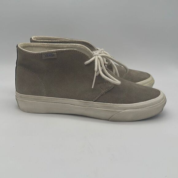 Vans Rhea Khaki Suede Lace-Up Slim Classic Beads Detail Shoes Size 5 Women's - Picture 1 of 7